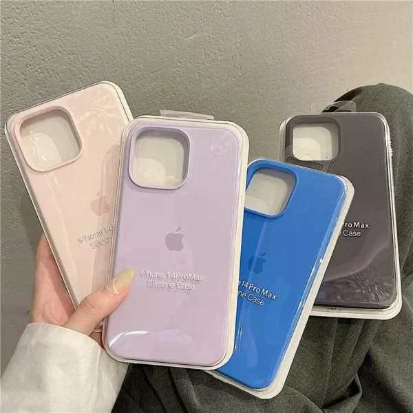 Original Liquid Silicone Phone Case for Apple iPhone 16 15 13 14 11 12 Pro Max Cases for iPhone 15 14 16 Plus Full LOGO Cover - Image 4