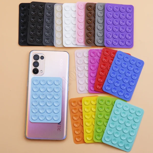 2PCS Double Side Silicone Pad For Mobile Phone Fixture Suction Cup Backed Adhesive Silicone Rubber Sucker Pad For Fixed Pad - Image 5