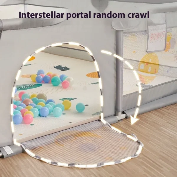 Baby Playpen with Play Mat Kids Activity Center Safety Fence Indoor Toddler Playground Baby Proofing Crawling Mat Combination - Image 2