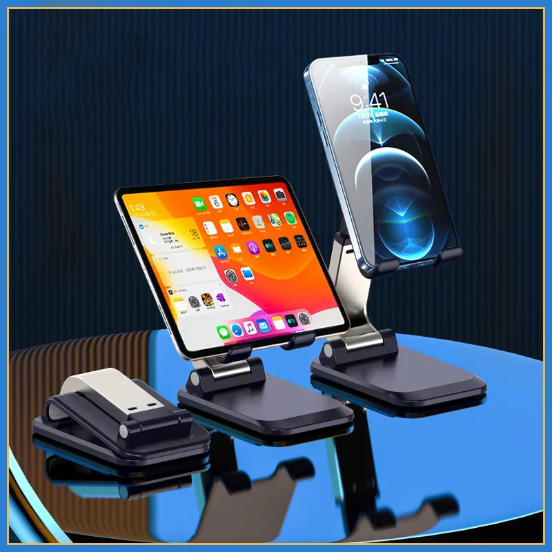 Foldable Metal Desktop Mobile Phone Stand For iPad iPhone 13 X Smartphone Support Tablet Desk Cell Phone Portable Holder Bracket - Image 2