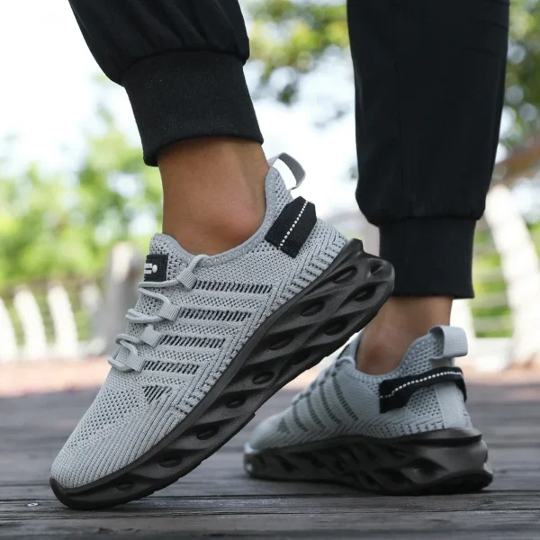 Men's Thick Soled Sports Shoes for Spring and Summer Women's Breathable and Shock-absorbing Fashionable Running Shoes Bare Foot - Image 4