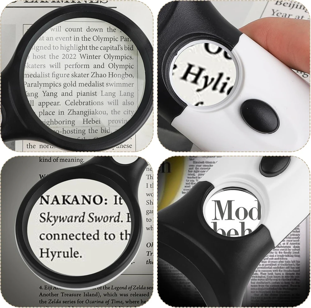 45X Professional Magnifying Glass Jewelry Loupe With LED Light Handheld Magnifier Lupa For Coins Stamps Kids Seniors Reading - Image 5