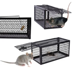 Smart Self-Locking Mice Trap Cage Safe Firm Iron Mouse Catcher Animal Control Box Reusable Humane Indoor Outdoor Rat Trap Cage