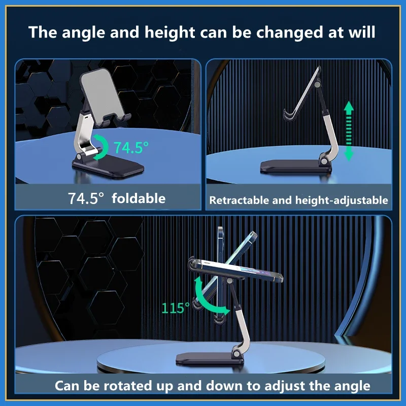 Foldable Metal Desktop Mobile Phone Stand For iPad iPhone 13 X Smartphone Support Tablet Desk Cell Phone Portable Holder Bracket - Image 3