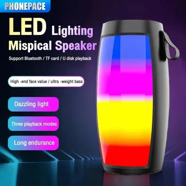 Wireless Bluetooth Speaker Portable Sound Box Subwoofer Car Audio Bass MP3 Player LED Lights Powerful Sound System - Image 2
