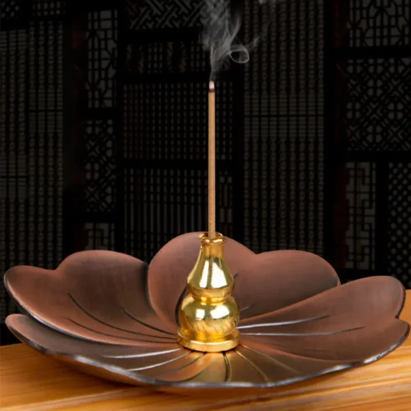 Meditation Buddha Sandalwood Stick Holder Burner Round Dish Lotus Flower Catcher Plate Incense Holders Home Decor kadzidełka - Image 4