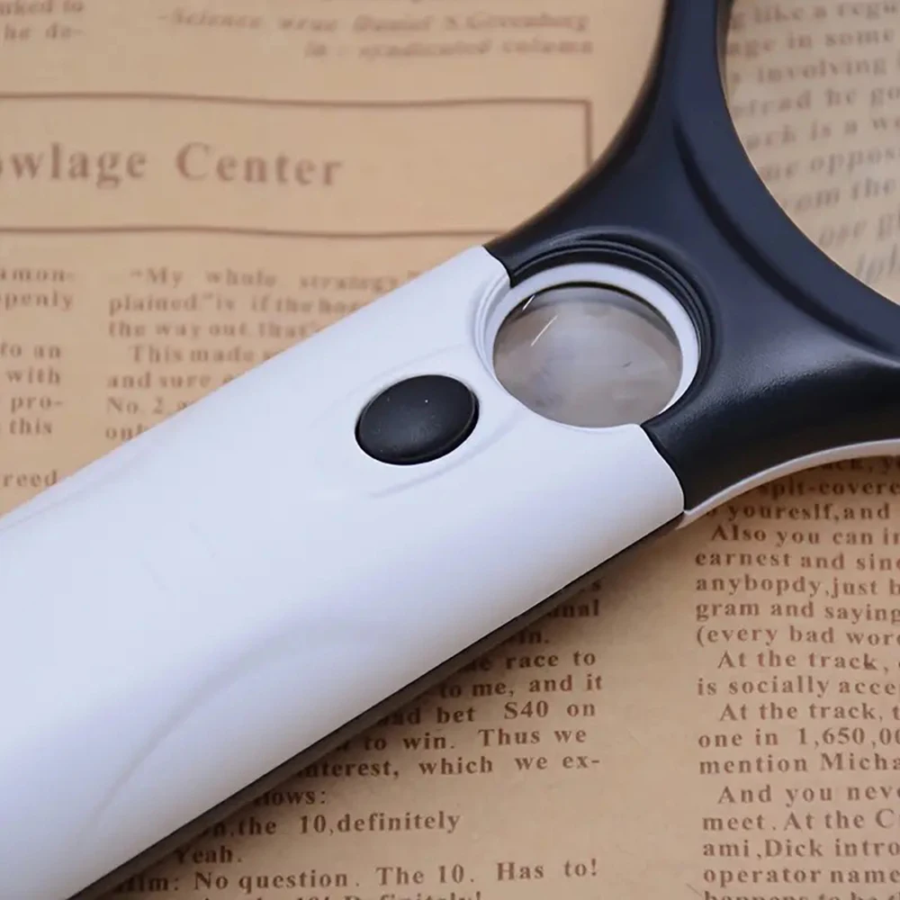 White Magnifying Glass Handheld 45X Magnifier With 3 LED Light For Reading Magnifying Glass Jewelry Loupe - Image 5