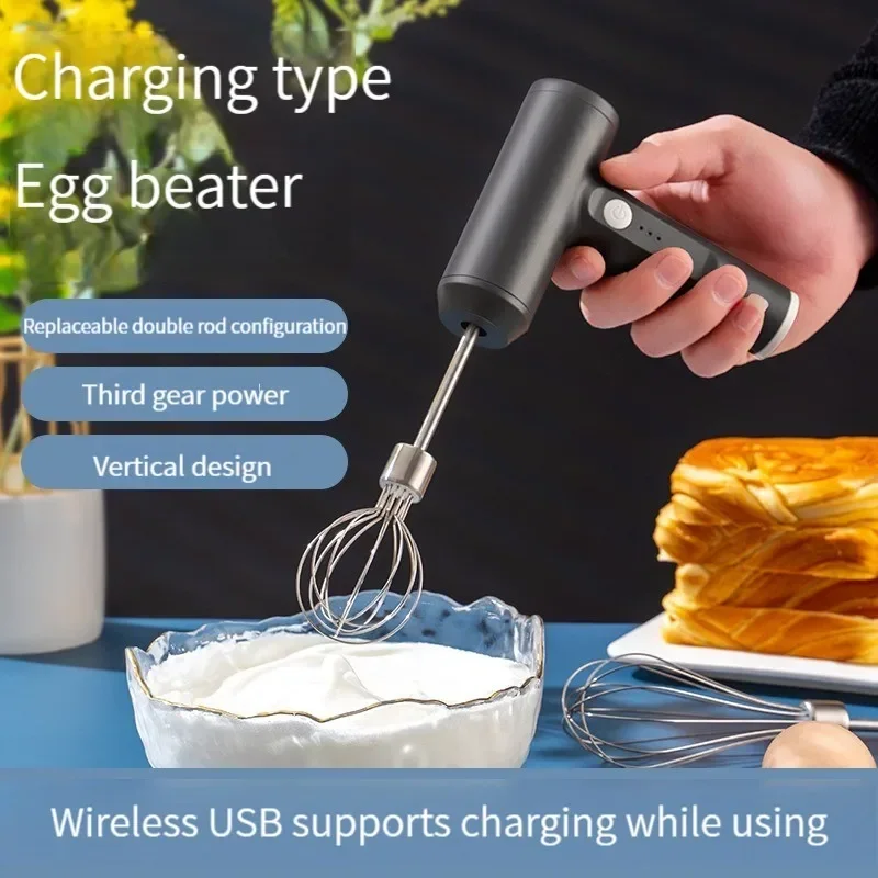 Manual mixer, electric wireless egg beater, semi-automatic household USB charging multi-functional milk foam maker - Image 3