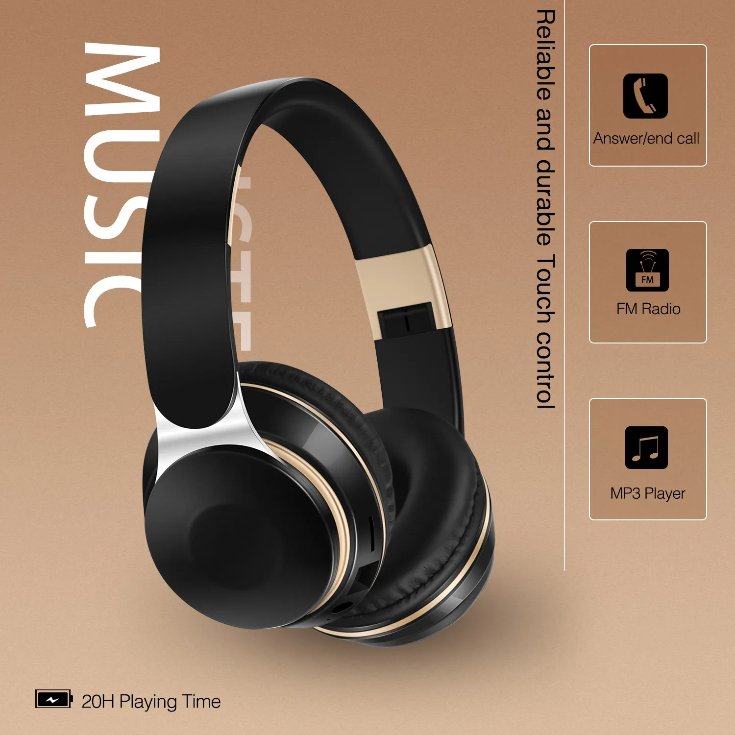 2025 New Wireless Bluetooth Headphone Stereo Headband Headset Support SD Card with Mic for Xiaomi Iphone Sumsamg Tablet - Image 2