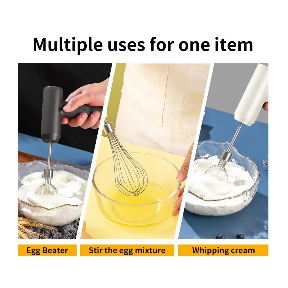 Manual mixer, electric wireless egg beater, semi-automatic household USB charging multi-functional milk foam maker - Image 4