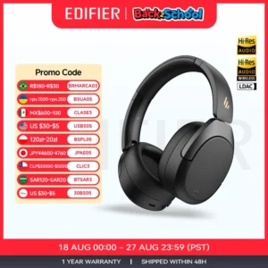 Edifier W830NB Wireless Headphones Bluetooth 5.4 Active Noise Cancelling Hi-Res Over-Ear Headset LDAC Foldable -45dB ANC 94H