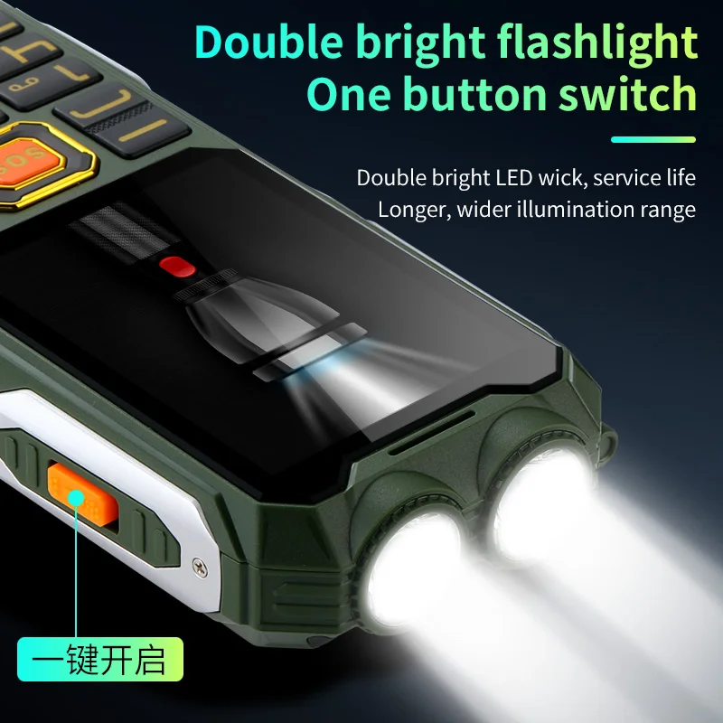 Q8 GSM 2G Rugged Mobile Phone Big Battery Double Flashlight 2.4inch HD Screen Dual Sim Large Button Cheap Cellphone For Elderly - Image 5