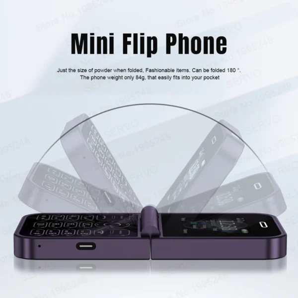 SERVO Classic Small Flip Mobile Phone 2G Dual SIM Card Blacklist Speed Dial 2.0“ Screen 180° Fold Button Cellphones New upgrade - Image 4