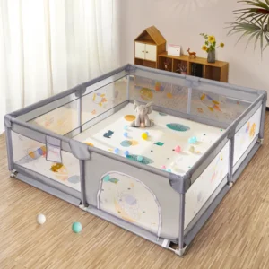 Baby Playpen with Play Mat Kids Activity Center Safety Fence Indoor Toddler Playground Baby Proofing Crawling Mat Combination