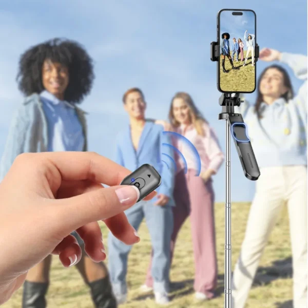 MEUYAG Selfie Stick Tripod with 1708mm Long Monopod Fill Light, Bluetooth Remote, 360° Rotation, 1/4 Interface, for mobile phone - Image 2