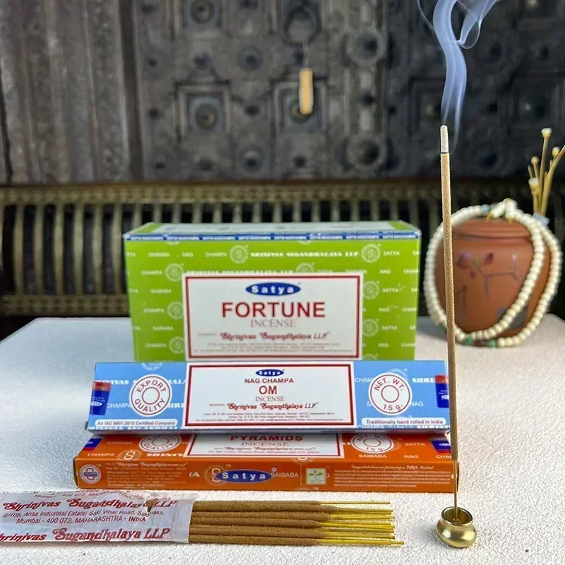 12box/6box Satya India Stick Incenses White Sage Sandalwood Palo Santo Peruvian Sacred Wood Aromatherapy Home Incense NAG Champa - Image 2