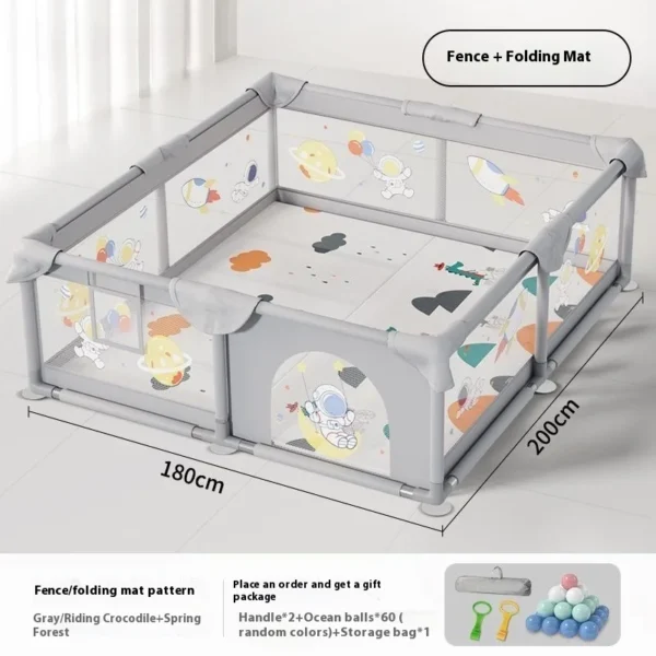 Baby Playpen with Play Mat Kids Activity Center Safety Fence Indoor Toddler Playground Baby Proofing Crawling Mat Combination - Image 3