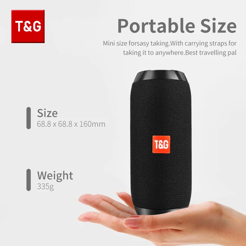 Bluetooth Speaker T&G TG117 Portable TWS Sound Box Waterproof Loudspeaker Outdoor Stereo Surround Speakers Support TF FM Radio - Image 4