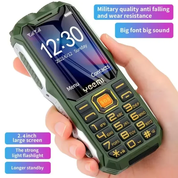 YEEMI Q8 GSM 2G Rugged Phone Big Battery Dual Flashlight 2.4inches HD Screen Dual SIM Mobile Phone Large Button Cellphone - Image 2