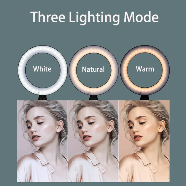 6inch Ring Light with Tripod Led Bright Ring Lamp Light Rim Song Lighting for Photography Selfie Ringlight Right Ligth - Image 3
