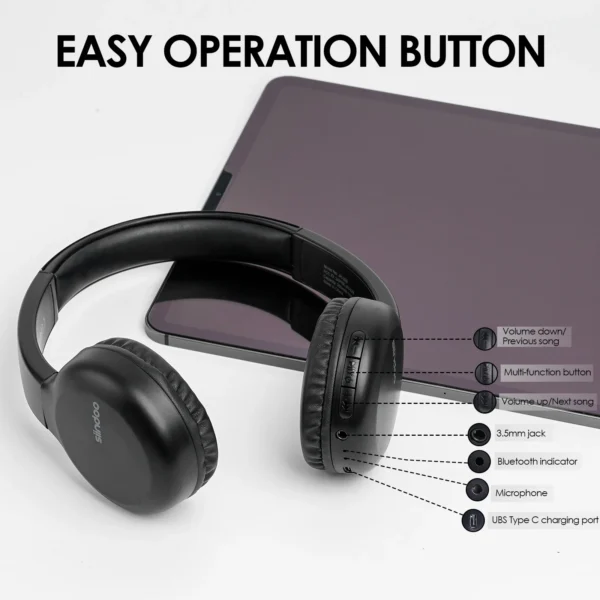 Siindoo JH-928 Wireless Bluetooth Headphones Stereo Music Earphones Super Bass With Micphone For Adult Kids lowest price New - Image 5