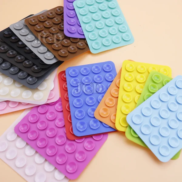 2PCS Double Side Silicone Pad For Mobile Phone Fixture Suction Cup Backed Adhesive Silicone Rubber Sucker Pad For Fixed Pad - Image 3