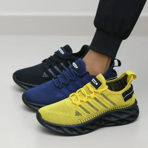 Men's Thick Soled Sports Shoes for Spring and Summer Women's Breathable and Shock-absorbing Fashionable Running Shoes Bare Foot - Image 2