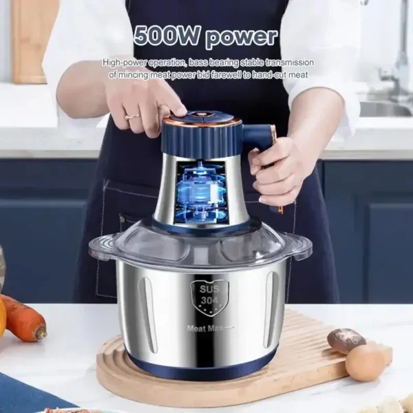 LXT Household Stainless Steel Meat Chopper Blender Yam Pounding Machine Pounder 5 Litters Electric Meat Grinder - Image 2