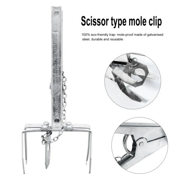 Mole Claw Traps Professional Galvanized Steel Hamster Catching Traps Reusable Pest Control Products Voles Catcher - Image 6