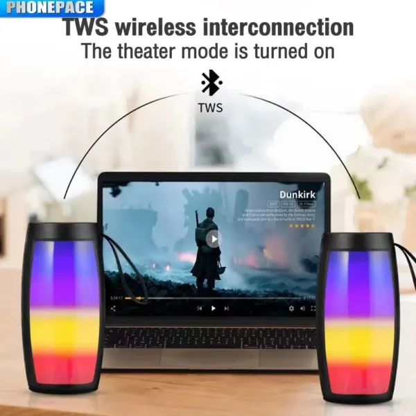 Wireless Bluetooth Speaker Portable Sound Box Subwoofer Car Audio Bass MP3 Player LED Lights Powerful Sound System - Image 5