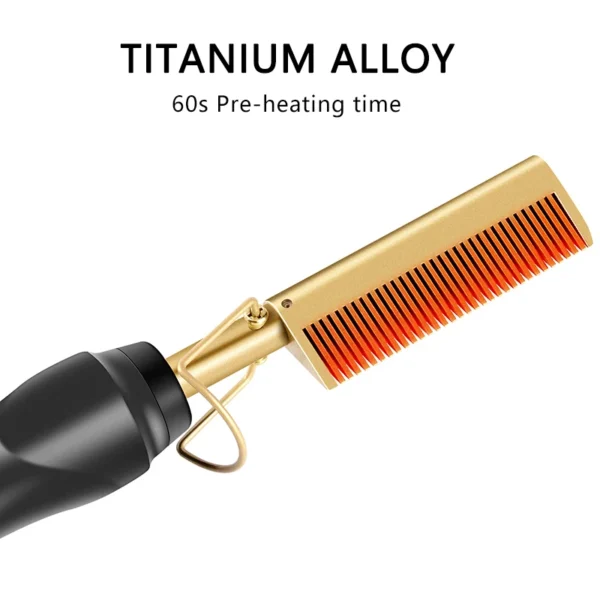 2 in 1 Electric Hot Heating Comb Hair Straightener Curler Wet Dry Hair Iron Straightening Brush Hair Styling Tool - Image 4