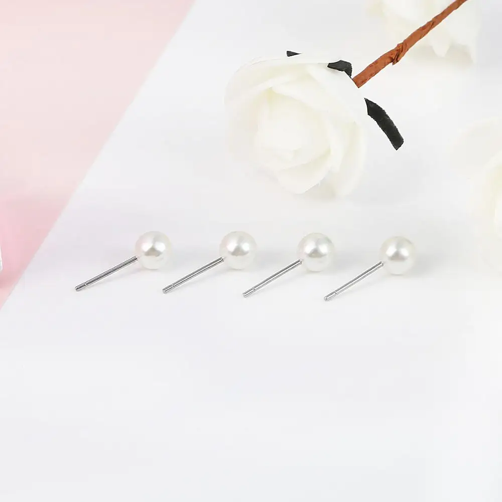 Small Exquisite Simple White Pearl Stud Earrings for Summer Fashion Women Hypoallergenic Ear Jewelry Girlfriend Wedding Gift - Image 5