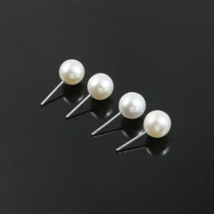 Small Exquisite Simple White Pearl Stud Earrings for Summer Fashion Women Hypoallergenic Ear Jewelry Girlfriend Wedding Gift