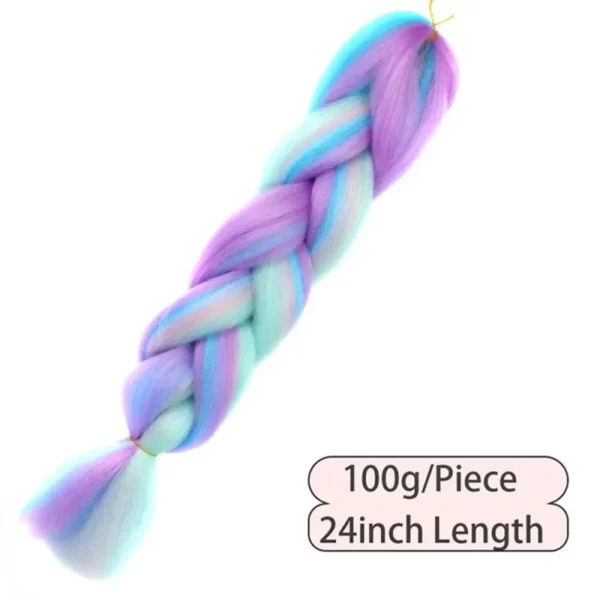 Synthetic 24Inch Jumbo Braids Hair Extension Afro Ombre Color Box Yaki Straight Crochet Braid DIY Hair for Women - Image 4