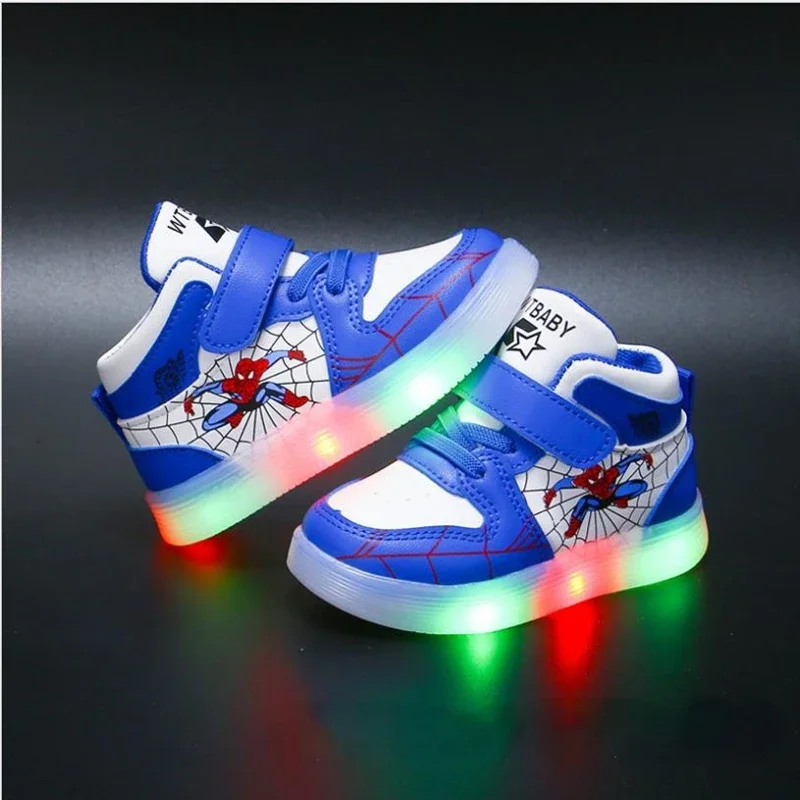 Disney Children's Led Light Shoes Fashion Aoger Spiderman Boys Sneakers Girls Cartton Casual Shoes Breathable Kids Sport Shoes - Image 5