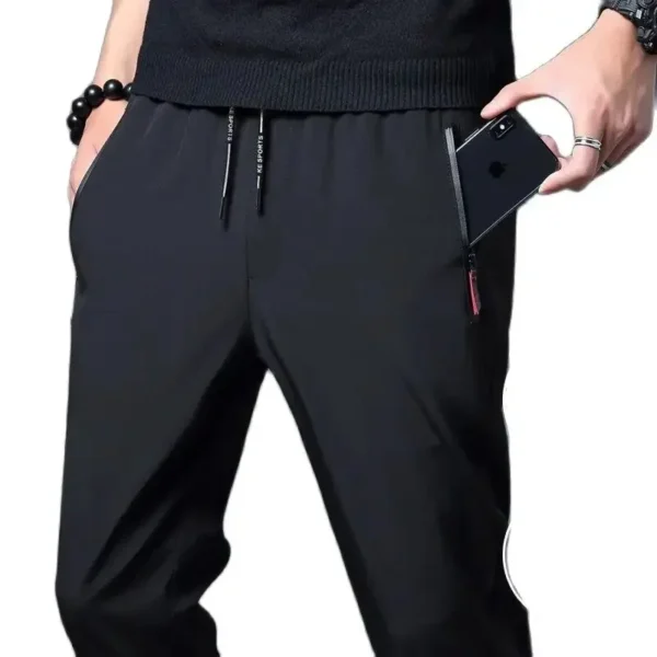 Men's Casual Pants Straight Slim Fit Elastic Waist Jogger Korean Classic Blue Black Gray Male Brand Trousers Plus Size - Image 6