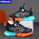 New Anti-skid Leather Kids Sneakers for Boys Running Walking Lightweight Casual Shoes With Fashion Dragon Pattern Size 28-39