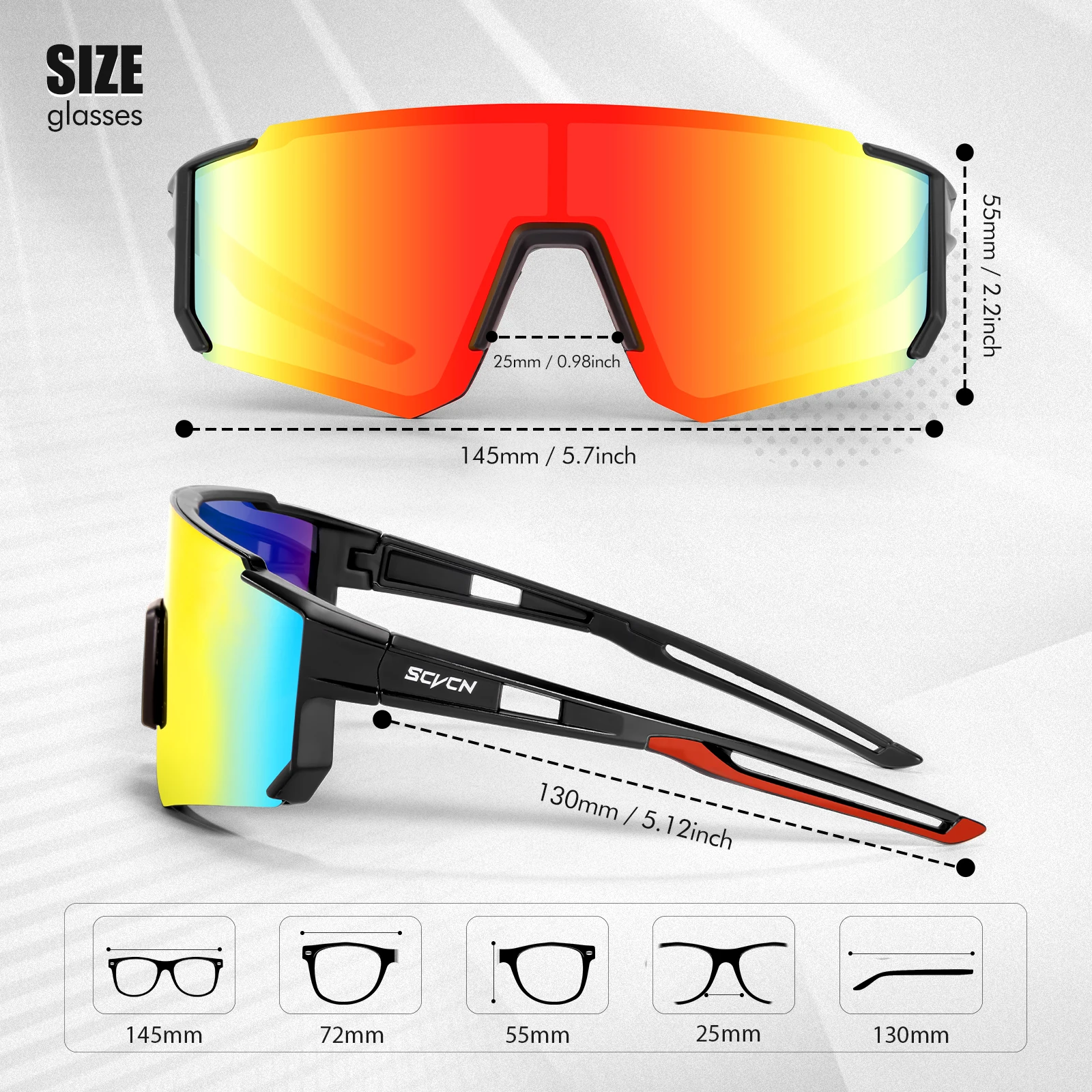 SCVCN new Outdoor Cycling Sunglasses Men MTB Bike Glasses Sports Mountain Climbing fishing Women Bicycle Cycling UV400 Goggles - Image 5