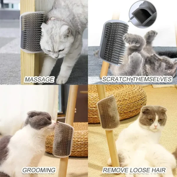 Massage Pet Cat Brush Corner Scrape Hair Removal Beauty Clean Corner Brush Removable Scratcher Comb for Kitten Cat - Image 2