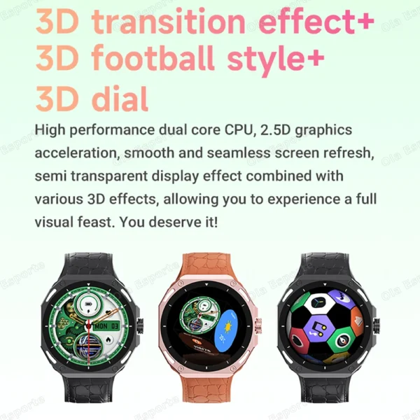 +7pcs Straps Smart Watch 1.52'' AMOLED Screen 3D Menu Heart Rate 5 ATM Waterproof GPS Phone Calls Smartwatch Man Women 2025 New - Image 5