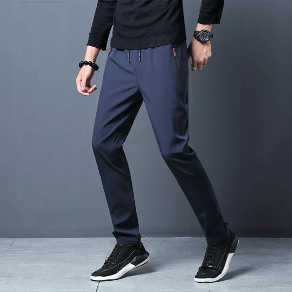 Summer men's ice silk quick drying casual pants slim fit Korean version ice silk pants sports pants straight tube quick drying p - Image 4