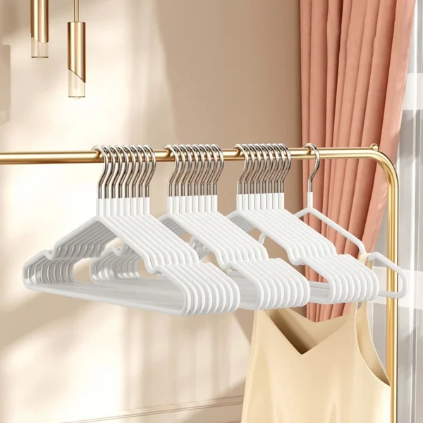 10pcs Non-Slip Coated Metal Suit Coat Hangers Heavy Duty Clothes Hangers Metal Shirt Jacket Hanger with Round Notches for Dress - Image 2