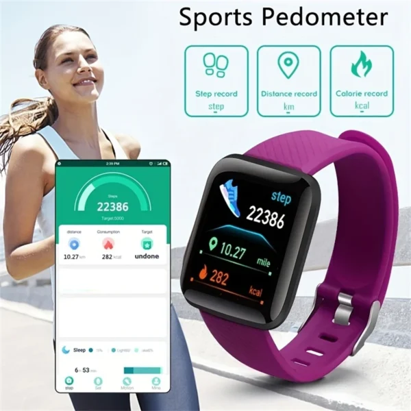 Smart Watch 116Plus D13 Y68 Sport Wristband Running Fitness Monitor Track Heart Rate Message Remind Men Smartwatch Woman Clock - Image 3