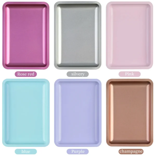 1PC Square Stainless Steel Cosmetic Storage Tray Nail Art Manicure Plate Tweezers Clippers Pens Container False Nails Dish Tools - Image 2
