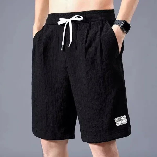 Lce Silk Shorts Men's Thin Sports Cropped Pants Loose Straight Leg Cool Breathable New Fashion Trend Casual XL-XXXL - Image 3