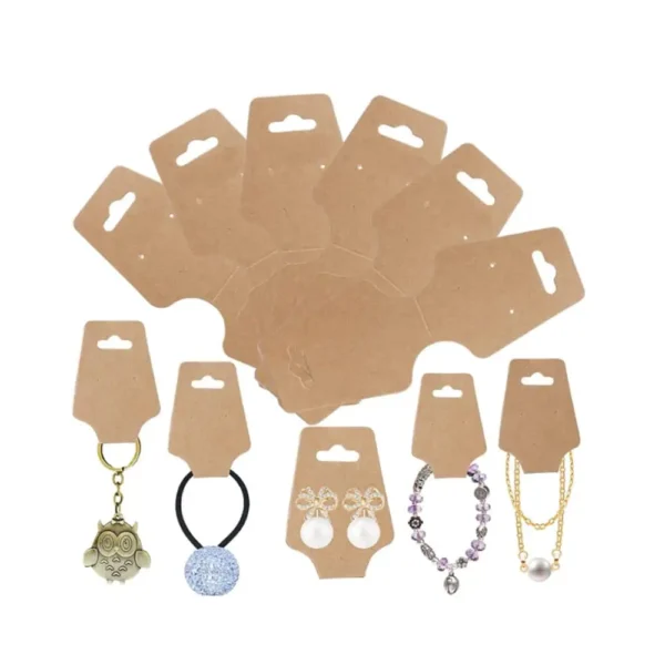 50pcs kraft paper jewelry display card, suitable for jewelry price sale, DIY jewelry display, bracelet display, necklace display - Image 3