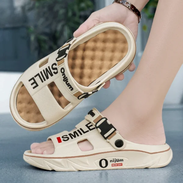 2025 New Men's Massage Slippers Indoor Outdoor Sandals Beach Comfortable Soft Slides Clogs Casual Shoes Men Women Home Slippers - Image 5