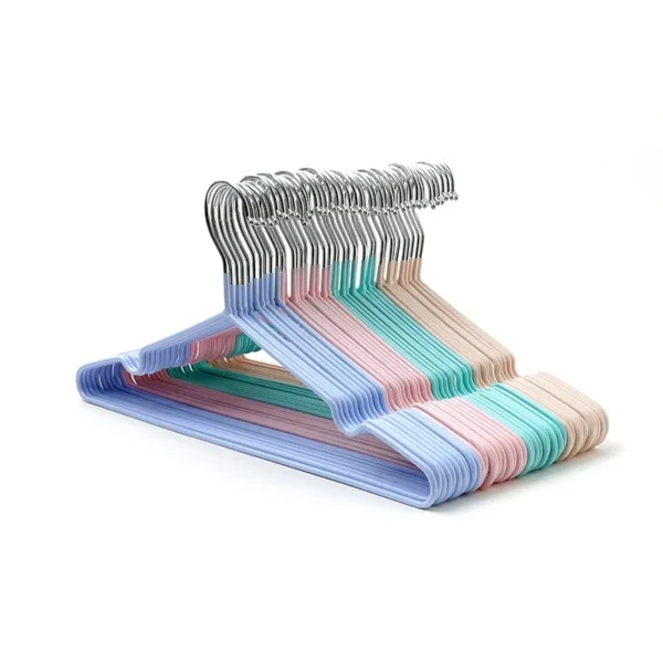 10pcs Non-Slip Coated Metal Suit Coat Hangers Heavy Duty Clothes Hangers Metal Shirt Jacket Hanger with Round Notches for Dress - Image 5