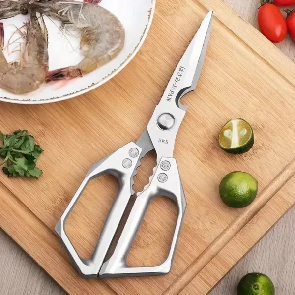 1pc Heavy-Duty Kitchen Scissors Stainless Steel Multi-Purpose Shears for Meat and Roast Cutting Household Cooking Food Scissors - Image 4