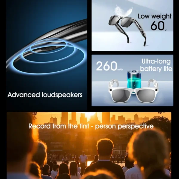 4K AI Smart Photochromic Glasses Multifunction Camera Bluetooth Call Voice Assistant Music Player Translate Glasses For Xiaomi - Image 5